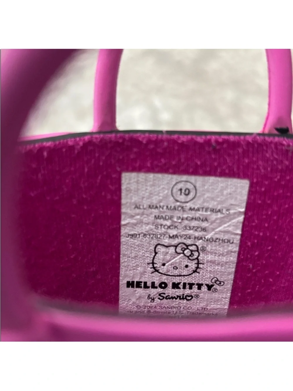 Sanrio Hello Kitty Black Polka Dot Rain Boots with Pink Trim